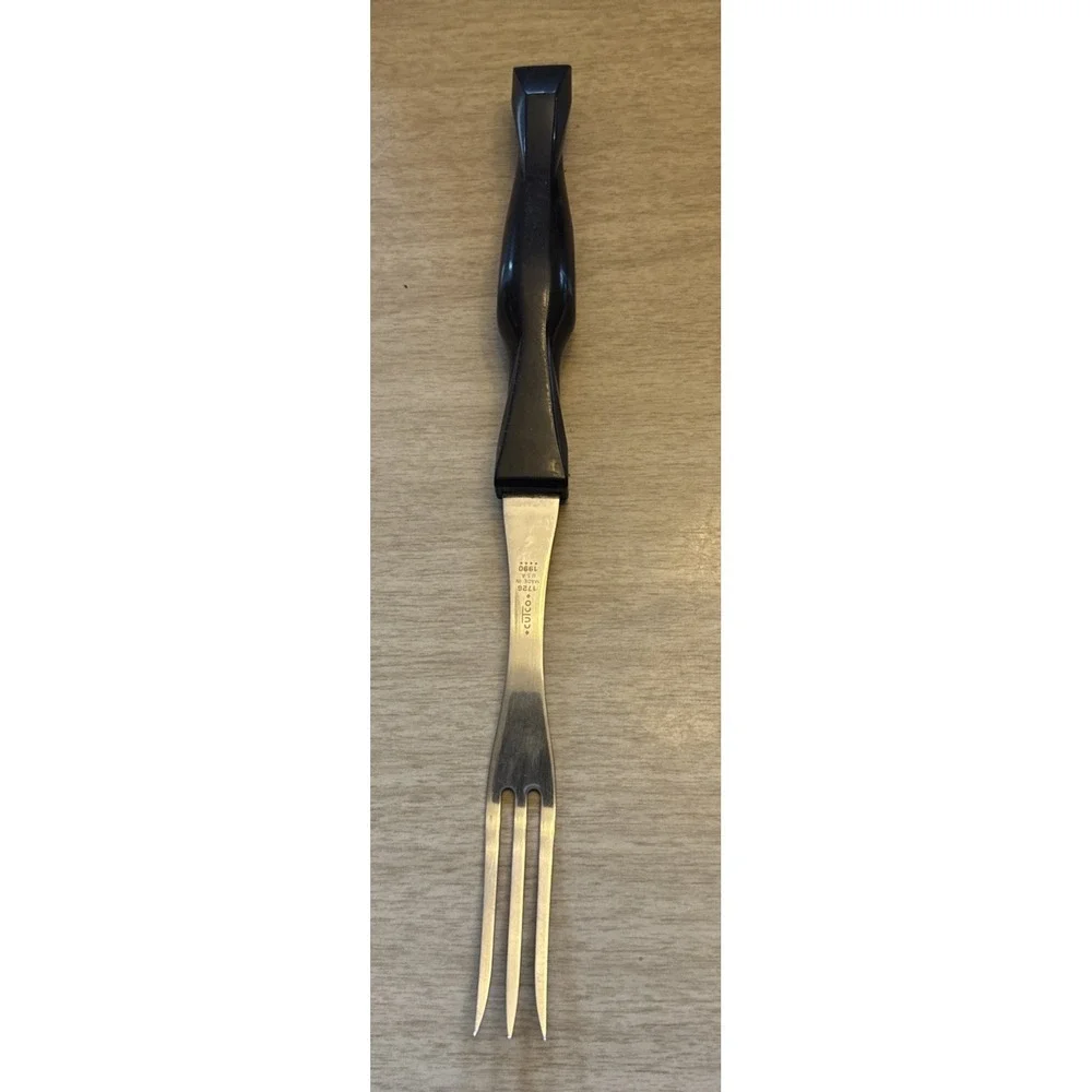 Cutco No. 1726 Three Prong Carving Fork USA Brown Handle Kitchen Utensil Vintage